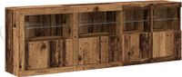 vidaXL LED Dressoir Oudhout 202 x 37 x 67 cm Bewerkt hout
