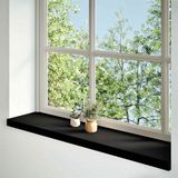 vidaXL - Vensterbanken - 2 st - 120x25x2 cm - massief eikenhout - bruin-zwart
