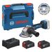 Bosch Blauw GWS18V-11S Accu haakse slijper (2x GBA18V5,0Ah, lader GAL12V/18V-80, diamantschijf) - 0615A500E6