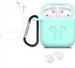 Heble® Siliconen Beschermhoesje voor Apple AirPods 1&2 - Mint - Met Karabijnhaak & Earhoox - Heble®
