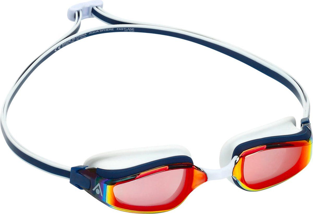Aquasphere Fastlane Zwembril - Volwassenen - Red Titanium Mirrored Lens - Blauw/Rood