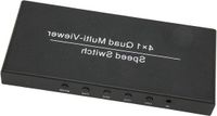Merkloos / Sans marque Multiviewer Switch HDMI Quad Naadloze Switcher 4 in 1 Uit IR Afstandsbediening - Ondersteuning 1080P 60Hz - Beveiligingscamera Surveillance Beelden - EU-stekker