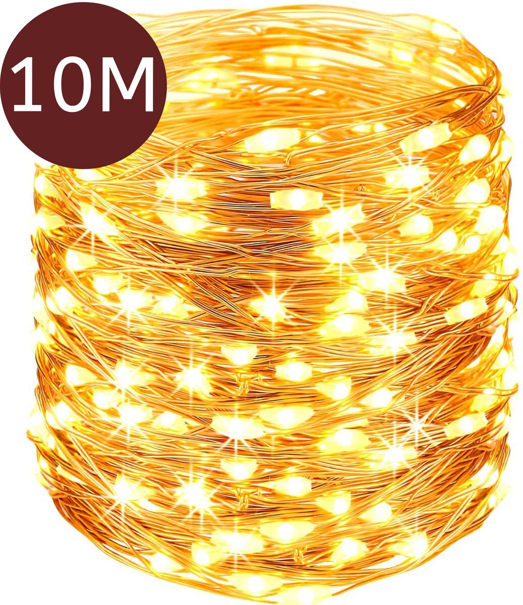 Bulp Lichtsnoer Buiten En Binnen 10 Meter – Lichtslinger – Op Batterij – Waterdicht – Fairy Lights – Lampjes Slinger