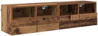 vidaXL TV-wandkast 2 stuks Oud Hout Bewerkt hout