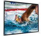 Tonysa Beamer canvas, 60 - 100 inch opvouwbaar projectorgordijn, 4:3 projectieoppervlak voor outdoor camping film / vrije luchtbioscoop met synthetisch polyesterweefsel, wit, 100 inch.