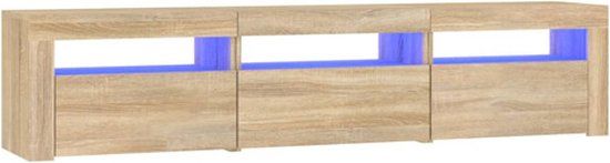 vidaXL Tv-meubel met LED-verlichting 180x35x40 cm sonoma eikenkleurig