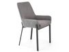 Chaise de salle à manger grise avec pieds en acier noir