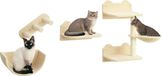 Meubles pour chats - Arbre à griffer et arbre d'escalade - 40x28x73 cm - 4 niveaux - Poteaux en sisal - Peluche - Panneau de particules - Beige