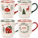Home & Styling Set de 4 gobelets de Noël en terre cuite 200ml