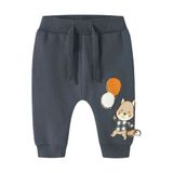 NAME IT BABY joggingbroek met borduursels en print - donkerblauw