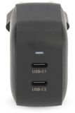 Nedis Oplader - 45 W - GaN - PD3.0 - 2x USB-C - Zwart