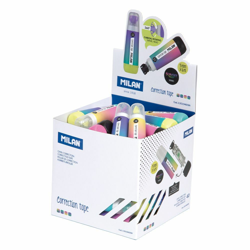 Milan Sunset correctie tape 6m 5mm 40 stuks Meerkleurig