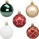 Atmosphera Boules de Noël - 15 pièces - plastique blanc-rouge-vert-champagne 5cm