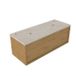 Saniclass Holz Frame Badkamermeubelset - 120x45x43cm - Travertine natuurstenen topblad - 2 kraangaten - 1 lade - mat eiken natural (hout) SW1420772/SW1242432