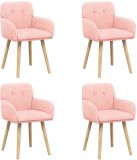 vidaXL Eetstoelen 4 stuks Bouclé Roze 59 x 56,5 x 85 cm