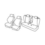 Set Superior Set stoelhoezen - zwart/rood - compatibel met Honda Accord Tourer (12/11>12/13)