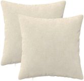 vidaXL Kussensloop Crèmekleurig 40 x 40 cm (2 stuks)