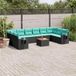Maison Exclusive - Ensemble de jardin, composé de 11 pièces avec coussins, résine tressée noire