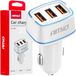 AMiO Chargeur de voiture Téléphone 3x USB-A 32W 12/24V Blanc