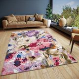 Hanse Home Atika Design Bloementapijt, plat geweven bloemenpatroon, antislip onderkant, bloemenmotief, hoogwaardig geweven voor woonkamer, slaapkamer, eetkamer, hal, meerkleurig, 75 x 150 cm