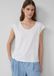 s.Oliver - Femme - T-shirt à col rond, découpe et nœud - Blanc - Taille 38