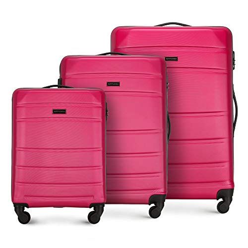 WITTCHEN Stevige kofferset 3 stuks. Trolley koffer Reiskoffer van ABS harde koffer set 4 wielen cijferslot Rood - 5900062151113