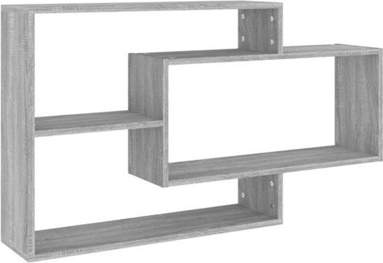 vidaXL Wandschap - 104x20x58,5 cm - Bewerkt Hout - Grijs Sonoma Eikenkleurig