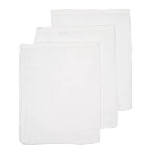Meyco hydrofiele washandjes (set van 3) uni wit Wit