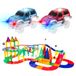 PicassoTiles 80-Delige Magnetische Bouwstenen, Racebaan Auto Speelgoed Set