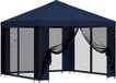 vidaXL Tuinpaviljoen met zijwanden 3 x 3 m blauw polyester en staal