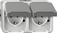 Schneider Electric Merten AQUASTAR MEG2320-8029 Opbouw dubbel stopcontact klapdeksel