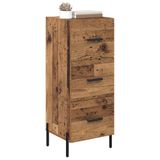 vidaXL - Dressoir - Oud - hout - 34 - x - 34,5 - x - 90 - cm - Bewerkt - hout