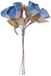 Mopec F478.03 takken bloem blauw retro, verpakking met 12 stuks, stof, eenheidsmaat