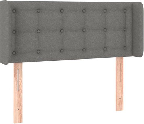 vidaXL Hoofdbord met randen 103x16x78/88 cm stof donkergrijs