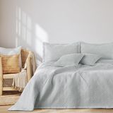 AmeliaHome Sprei 220x240 cm bedsprei dubbelzijdig Ultrasoon stiksel polyester Ophelia zilver
