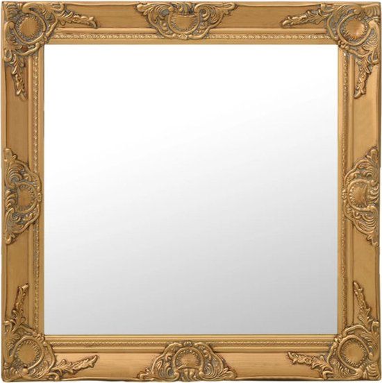 vidaXL Wandspiegel barok stijl 60x60 cm goudkleurig