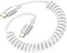 4Smarts USB-C naar USB-C Krulsnoer Kabel 240W Power Delivery 50CM Wit