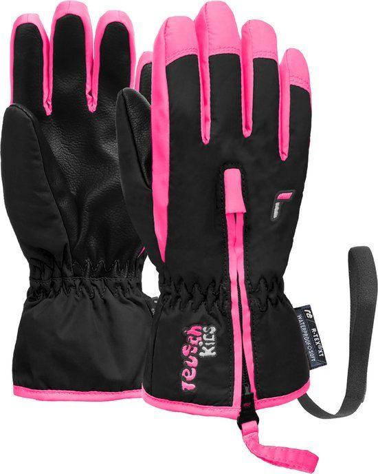 Reusch Ben Fingerhandschoenen Kinderen Zwart/Roze Maat 5