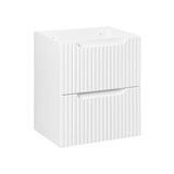 Astral White Meuble sous lavabo, blanc, mat, 50 cm, 2 tiroirs, fraisé