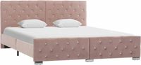 vidaXL Bedframe fluweel roze 160x200 cm