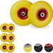 Roues de chariot - 3.00-4 - pneu en caoutchouc - roulement à billes - axe de 20 mm - jaune-rouge