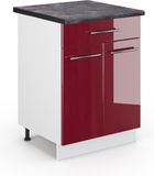 Vicco Fame-Line Meuble bas de cuisine – 60 cm avec tiroir, WB anthracite bordeaux brillant