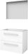 Basic-Line Basic 46 Badkamermeubelset - 80 x 46 cm - Met Grepen - 2 Lades - Acryl Wastafel - Zonder Kraangat - Spiegel - Ice White
