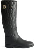 Hunter Original Refined Tall Onion Quilt Dames Regenlaarsjes Rubber Zwart Waterdicht