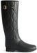 Hunter Original Refined Tall Onion Quilt Bottes de pluie pour femme Caoutchouc Noir Imperméable