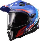 LS2 MX701 Explorer Hexa Endurohelm - Wit/blauw/rood - Maat L