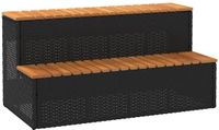 vidaXL - Hottub-opstap - 100x50x50,5 cm - poly rattan&massief acaciahout