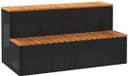 vidaXL - Marchepied pour bain à remous - 100x50x50,5 cm - poly rotin et bois d'acacia massif