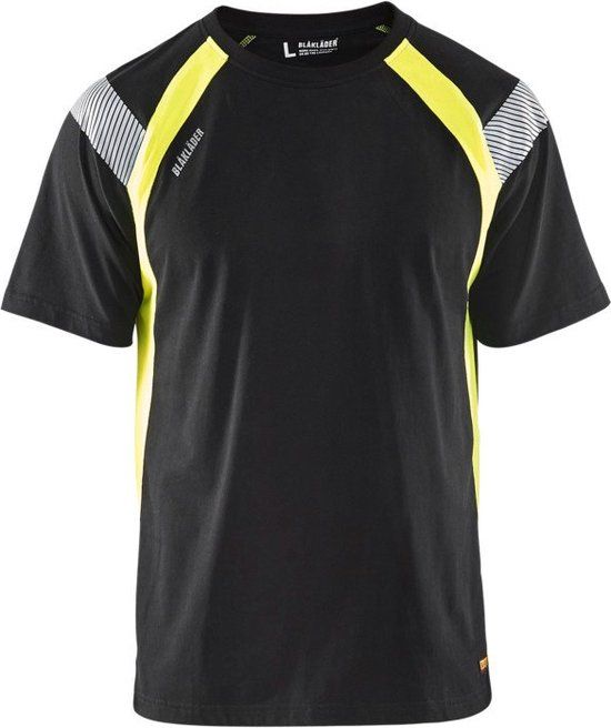 Blåkläder Blaklader T-shirt Visible 3332-1030 - Zwart/High Vis Geel - 4XL