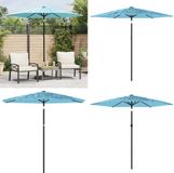 vidaXL Parasol met stalen paal 223x223x213 cm blauw